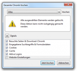 Firefox 3.6.8 Chronik löschen